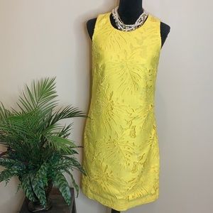 BANANA REPUBLIC yellow laser cut lace dress